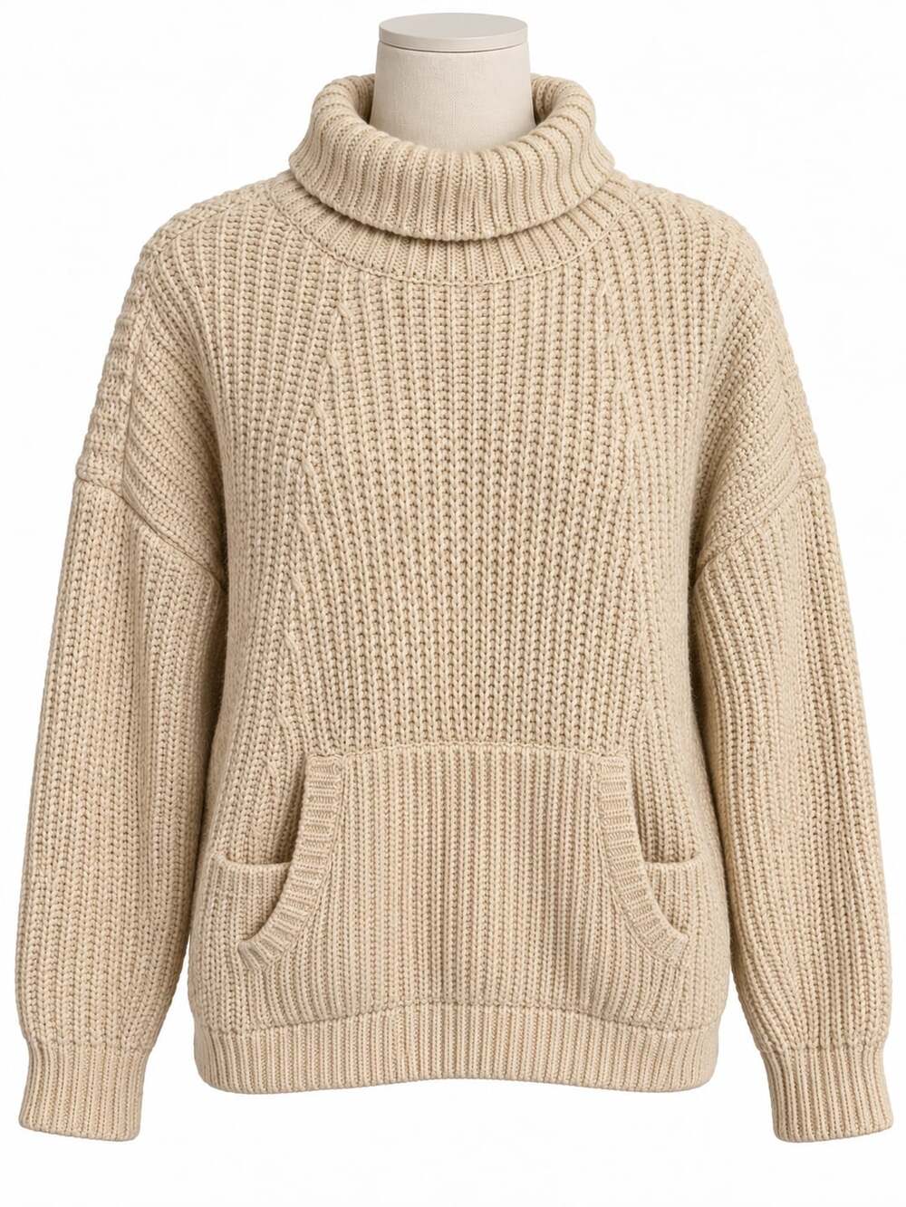 J.Crew Front-Pocket Turtleneck Sweater Size S Ivory